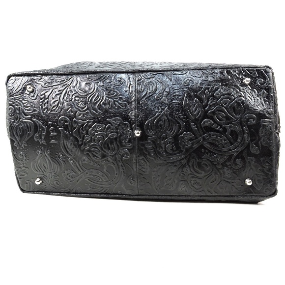 ISADORA 🇮🇹 WOMEN'S BLACK SOFT GENUINE LEATHER HANDBAG - Picture 4 of 5